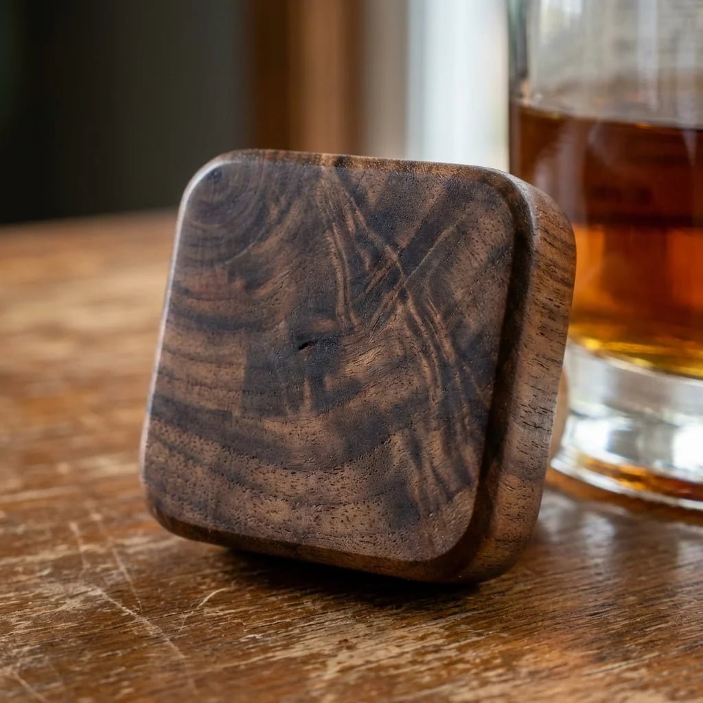 Premium walnut wood grain close-up